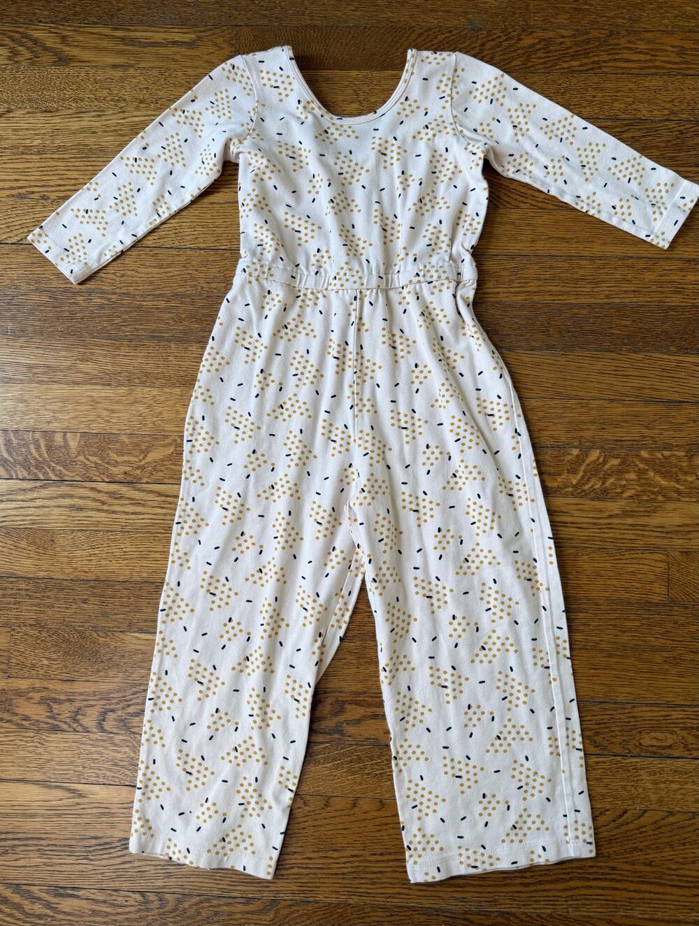 Alice + Ames Girls' Cream Patterned Romper Size 7